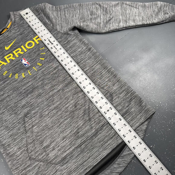 Golden State Warriors Sweatshirt Mens Small Heather Gray Nike Dri Fit Warm Up - Picture 6 of 8